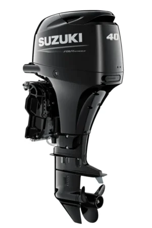 A suzuki outboard motor is shown in this image.