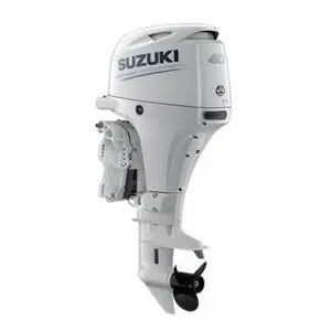 A suzuki outboard motor is shown in this image.